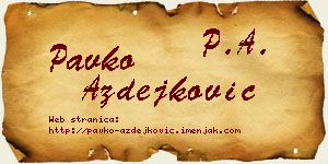 Pavko Azdejković vizit kartica